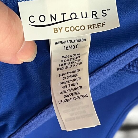 NWT CoCo Reef Swim Blue Babydoll Twist Tankini 16 40C - Picture 6 of 8